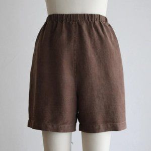 Soft brown linen shorts